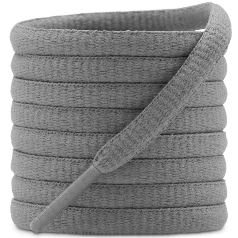 DELELE 2 Pair Oval Shoes laces Half Round 1/4" Athletic Shoelaces Shoe Strings Dark Grey 31 inch - Image 1